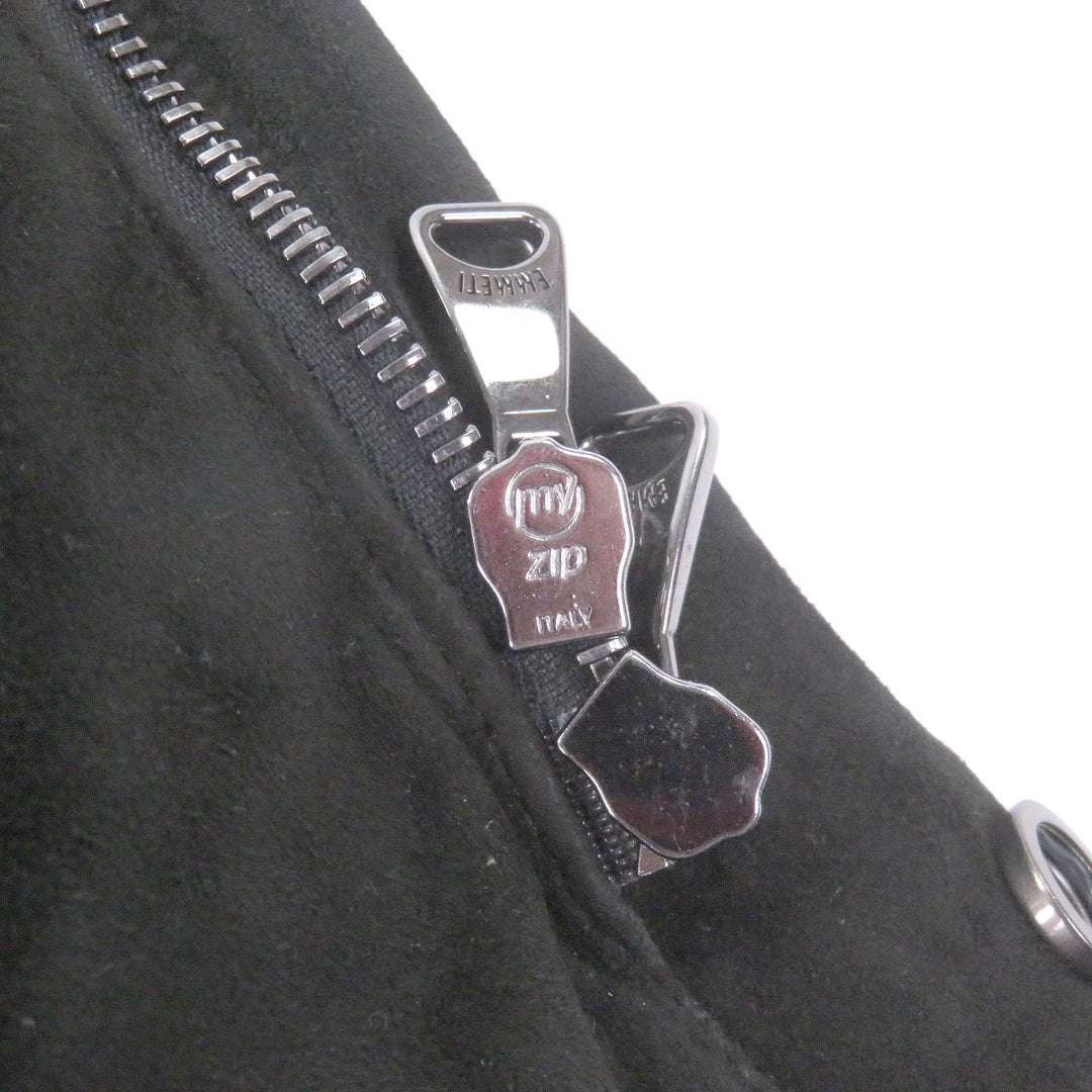 Very Good EMMETI Down jacket Double-zip logo button stand collar black