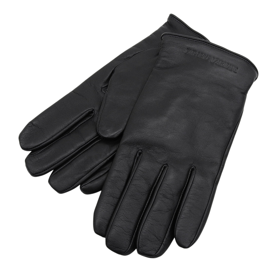 Pristine EMPORIO ARMANI gloves Glove black Sheep leather mens M 624136