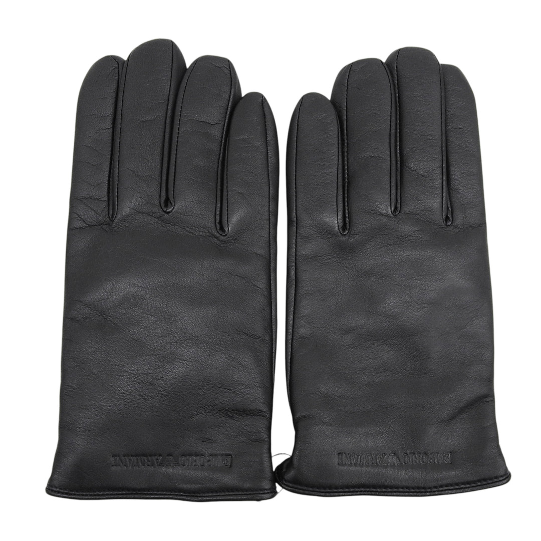 Pristine EMPORIO ARMANI gloves Glove black Sheep leather mens M 624136
