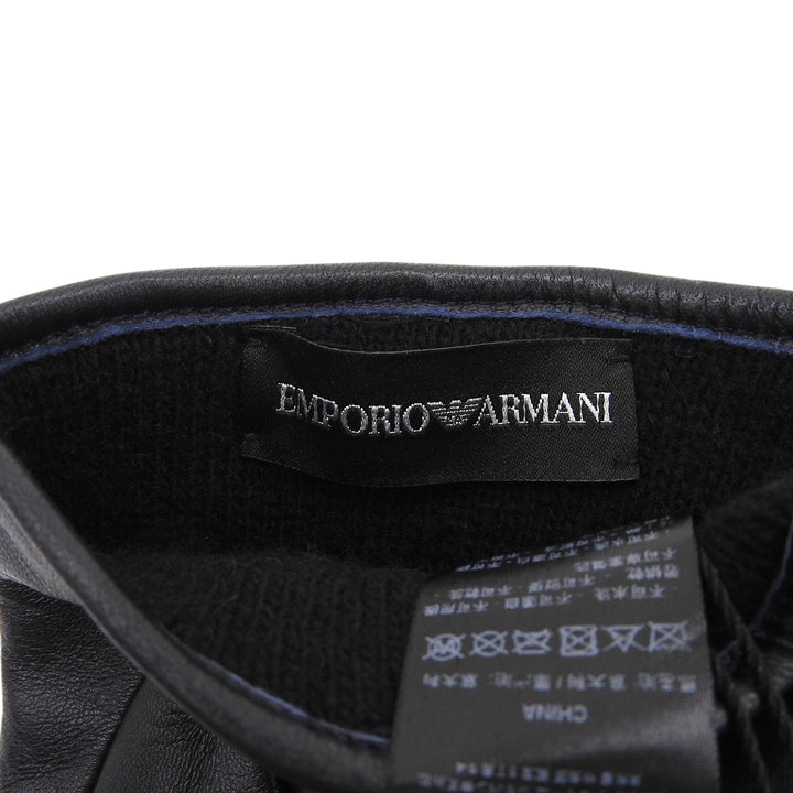 Pristine EMPORIO ARMANI gloves Glove black Sheep leather mens M 624136