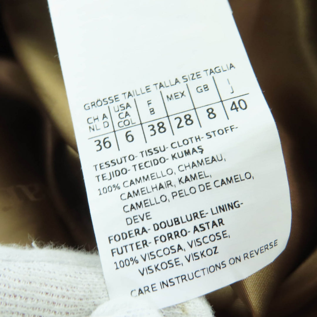 Excellent Max Mara coat Shawl collar with leather accents and belt Camel 40