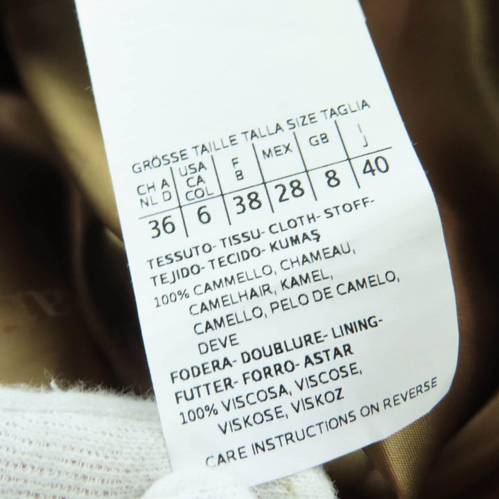 Excellent Max Mara coat Shawl collar with leather accents and belt Camel 40