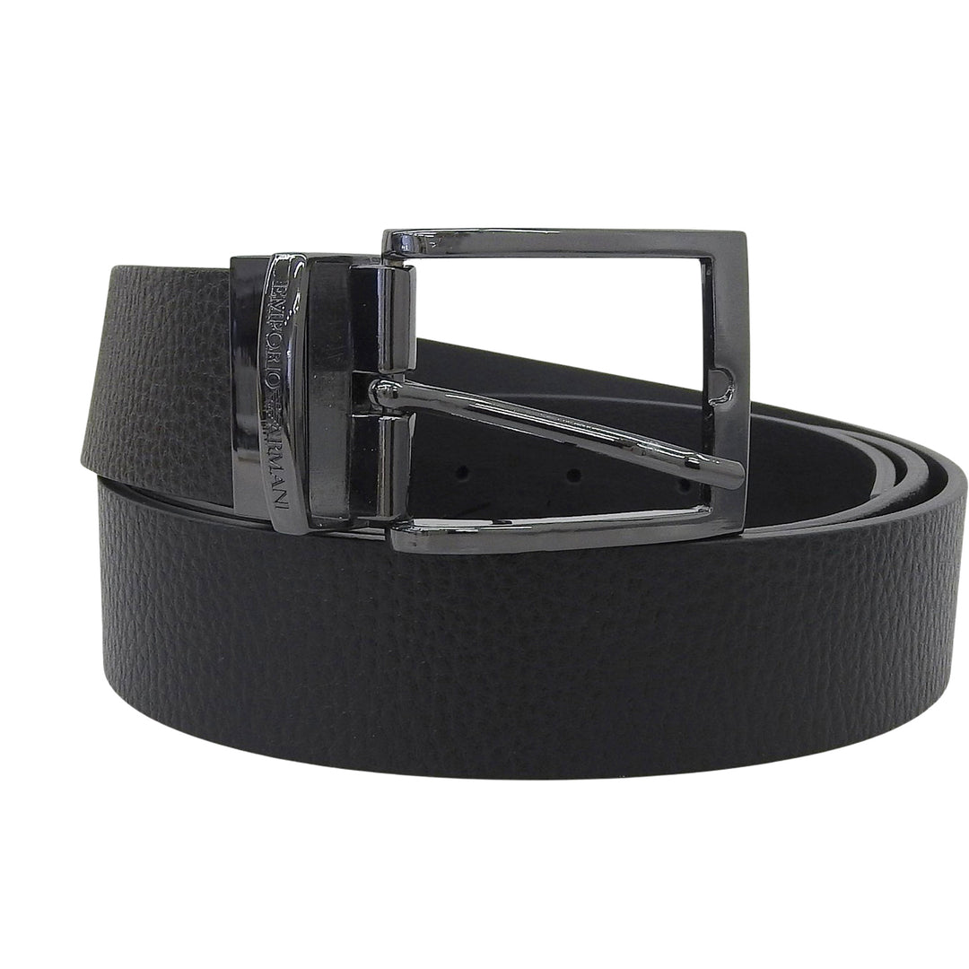 Pristine EMPORIO ARMANI belt Pin buckle reversible leather black mens Y4S195