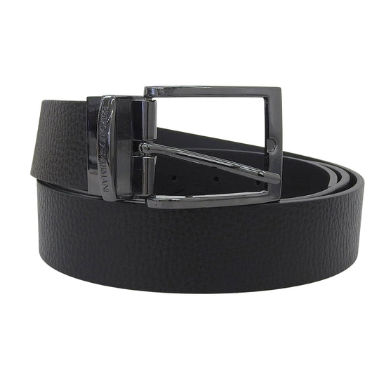 Pristine EMPORIO ARMANI belt Pin buckle reversible leather black mens Y4S195