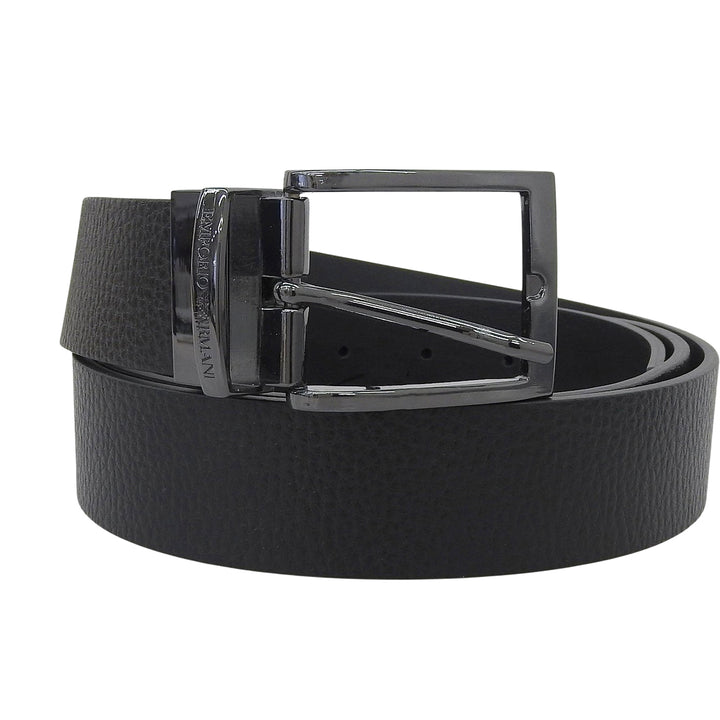 Pristine EMPORIO ARMANI belt Pin buckle reversible leather black mens Y4S195