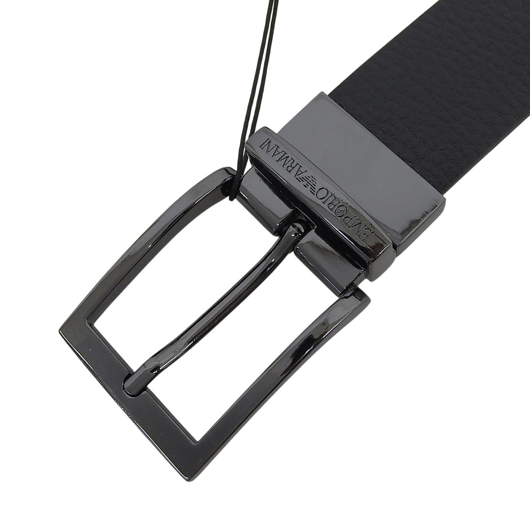 Pristine EMPORIO ARMANI belt Pin buckle reversible leather black mens Y4S195