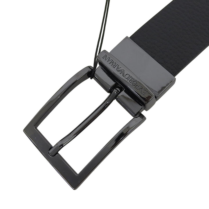 Pristine EMPORIO ARMANI belt Pin buckle reversible leather black mens Y4S195