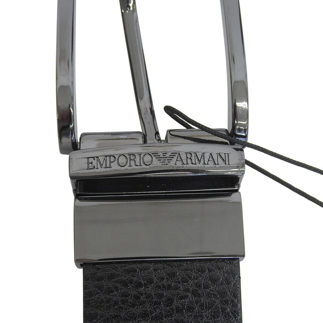 Pristine EMPORIO ARMANI belt Pin buckle reversible leather black mens Y4S195
