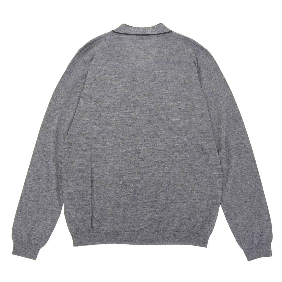 Excellent PRADA cardigan gray Virgin wool mens 48 UMG346