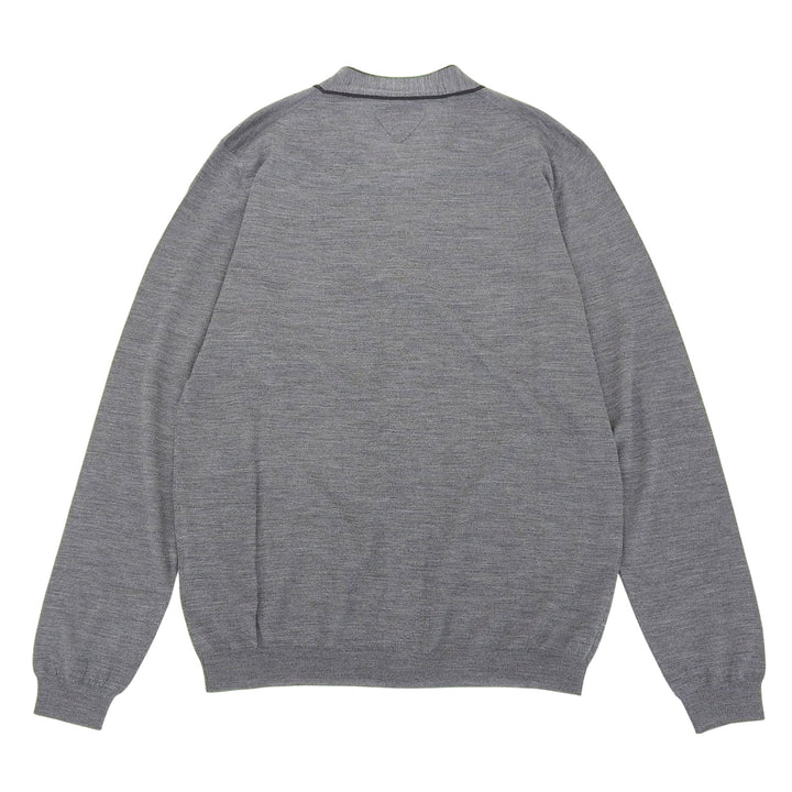 Excellent PRADA cardigan gray Virgin wool mens 48 UMG346
