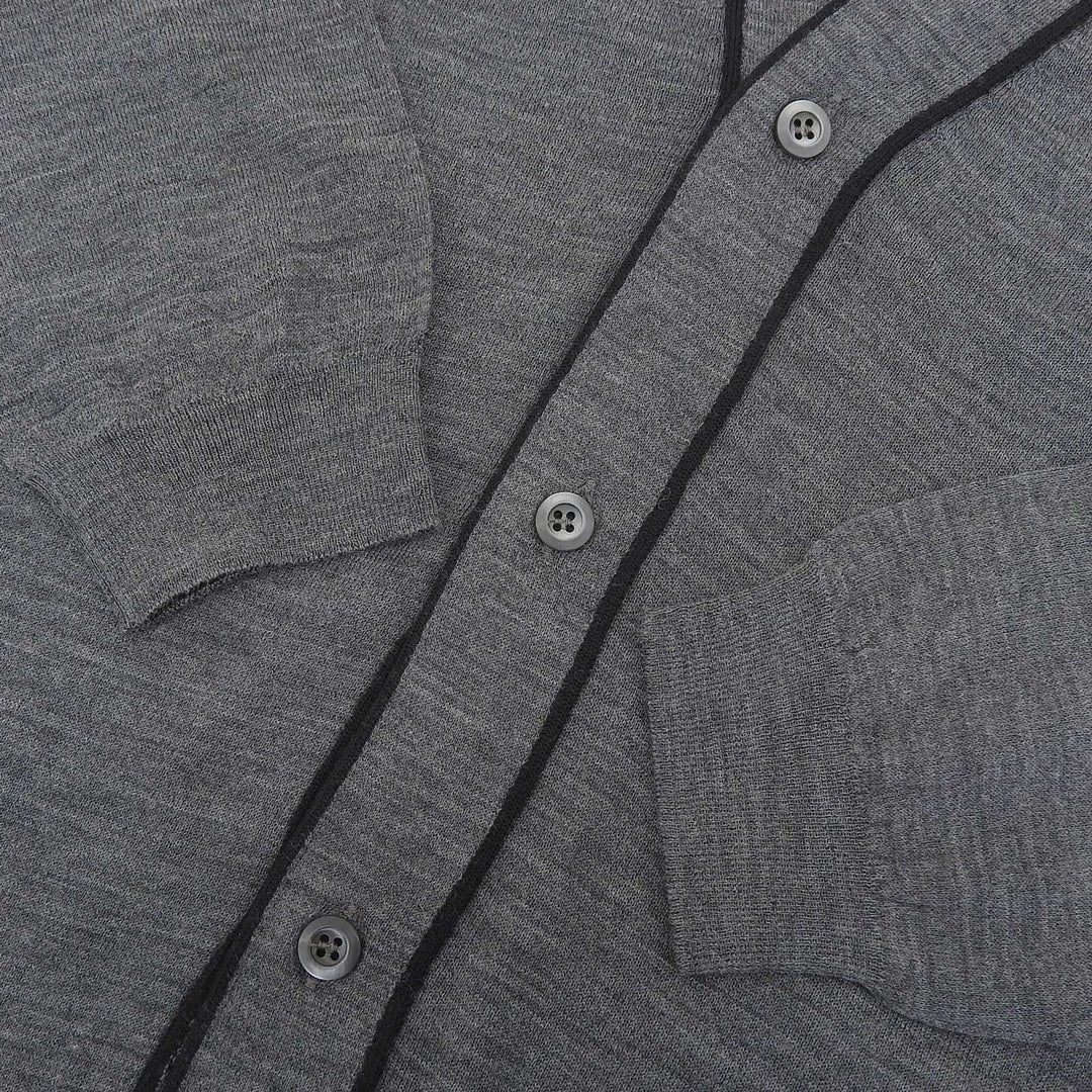 Excellent PRADA cardigan gray Virgin wool mens 48 UMG346