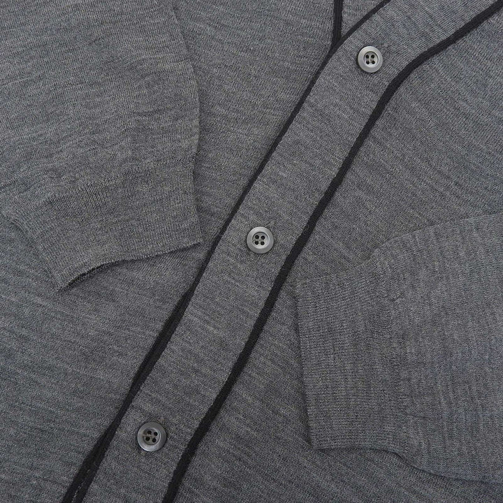 Excellent PRADA cardigan gray Virgin wool mens 48 UMG346