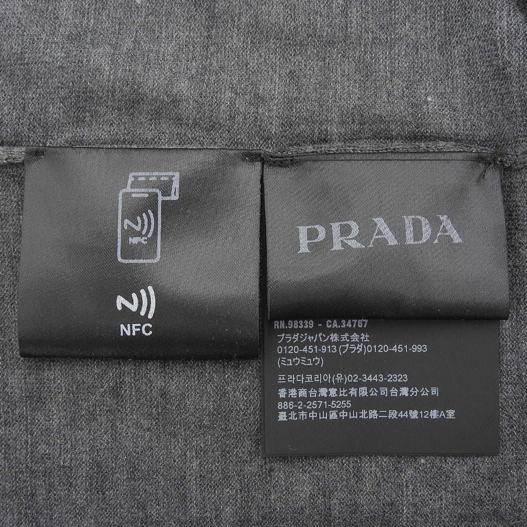 Excellent PRADA cardigan gray Virgin wool mens 48 UMG346