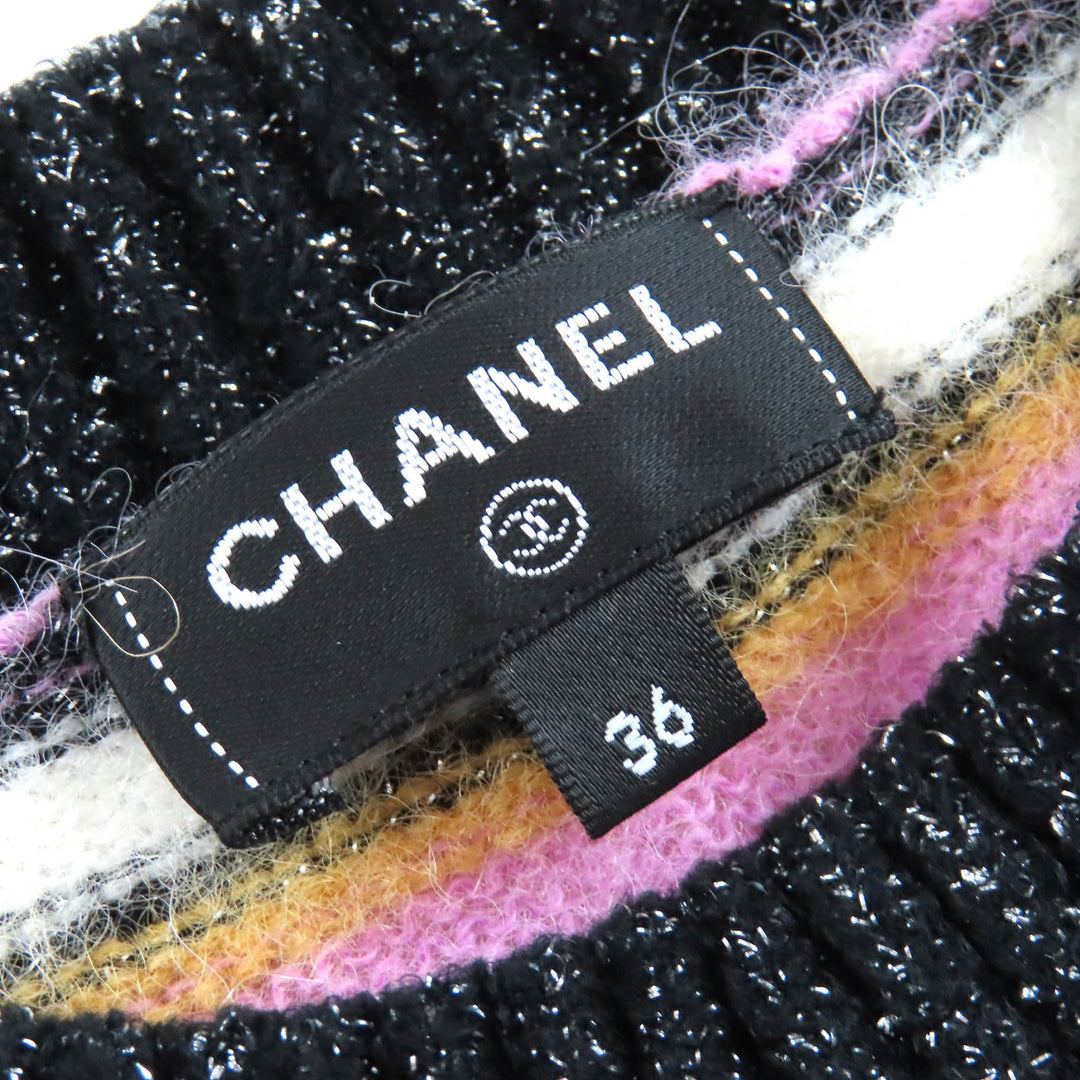 Excellent CHANEL Métiers d'Art Collection COCO Mark Knit Sweater 36 P72906