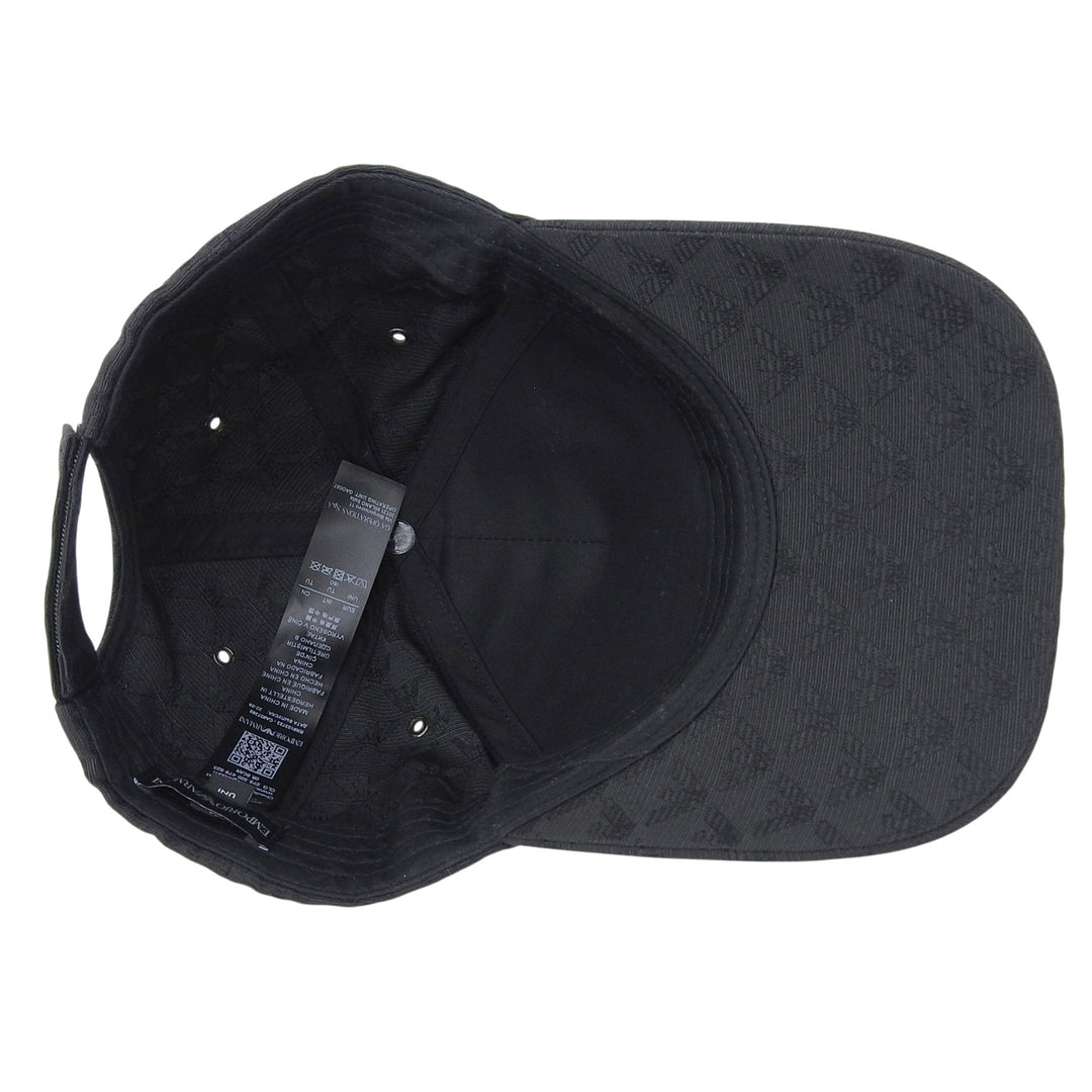 Excellent EMPORIO ARMANI cap All-over pattern with metal logo black mens