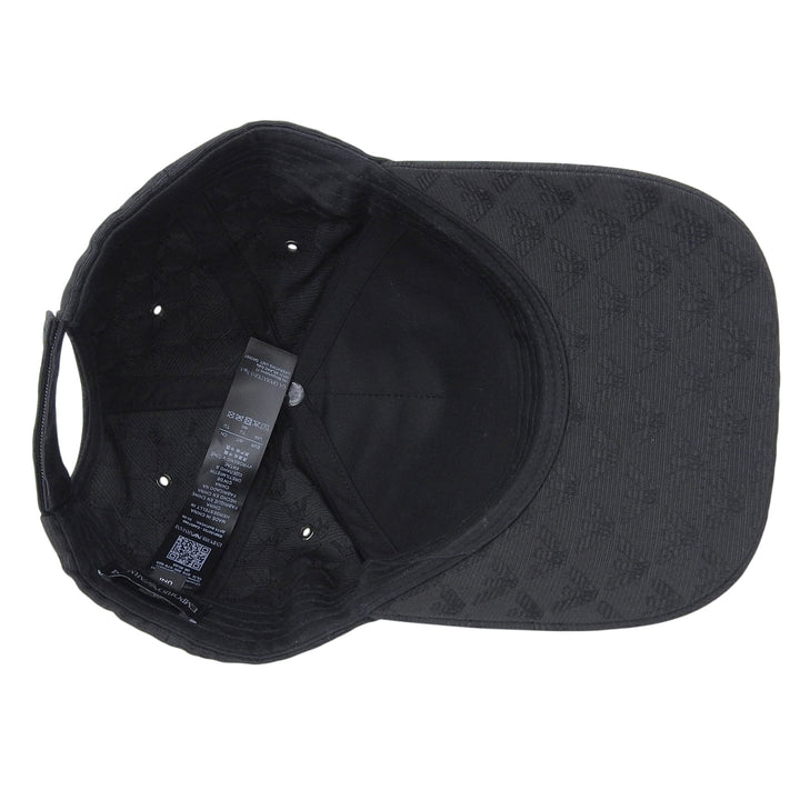 Excellent EMPORIO ARMANI cap All-over pattern with metal logo black mens