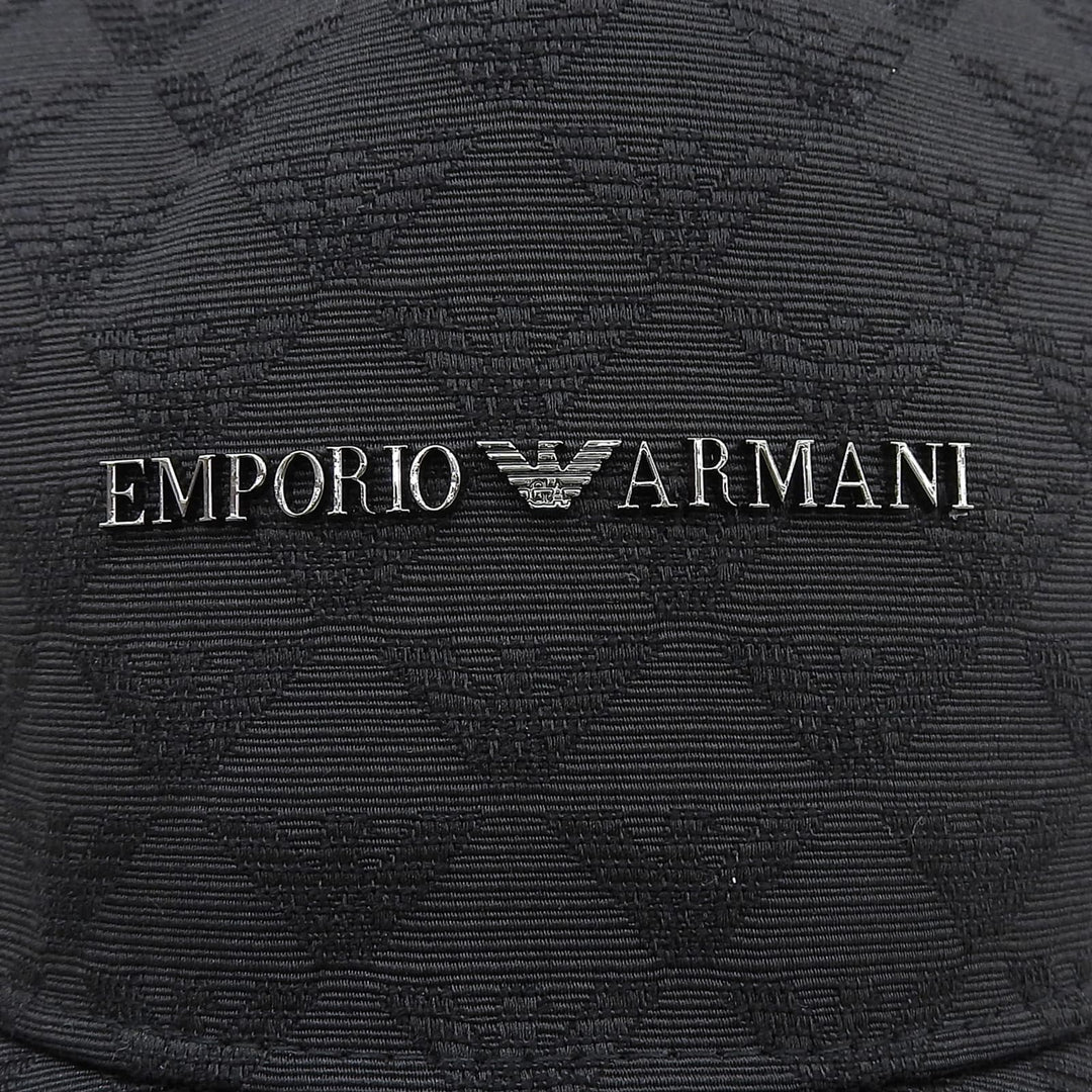 Excellent EMPORIO ARMANI cap All-over pattern with metal logo black mens
