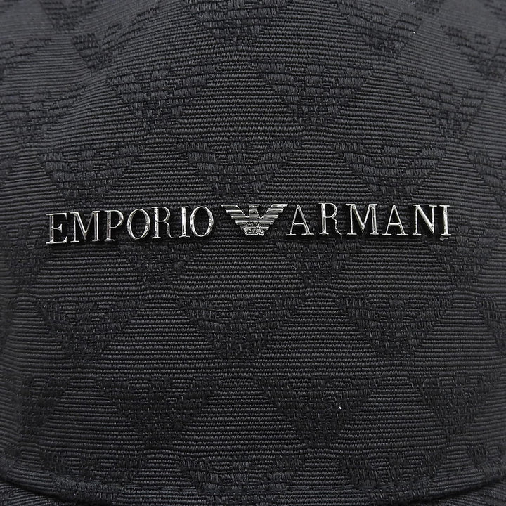 Excellent EMPORIO ARMANI cap All-over pattern with metal logo black mens