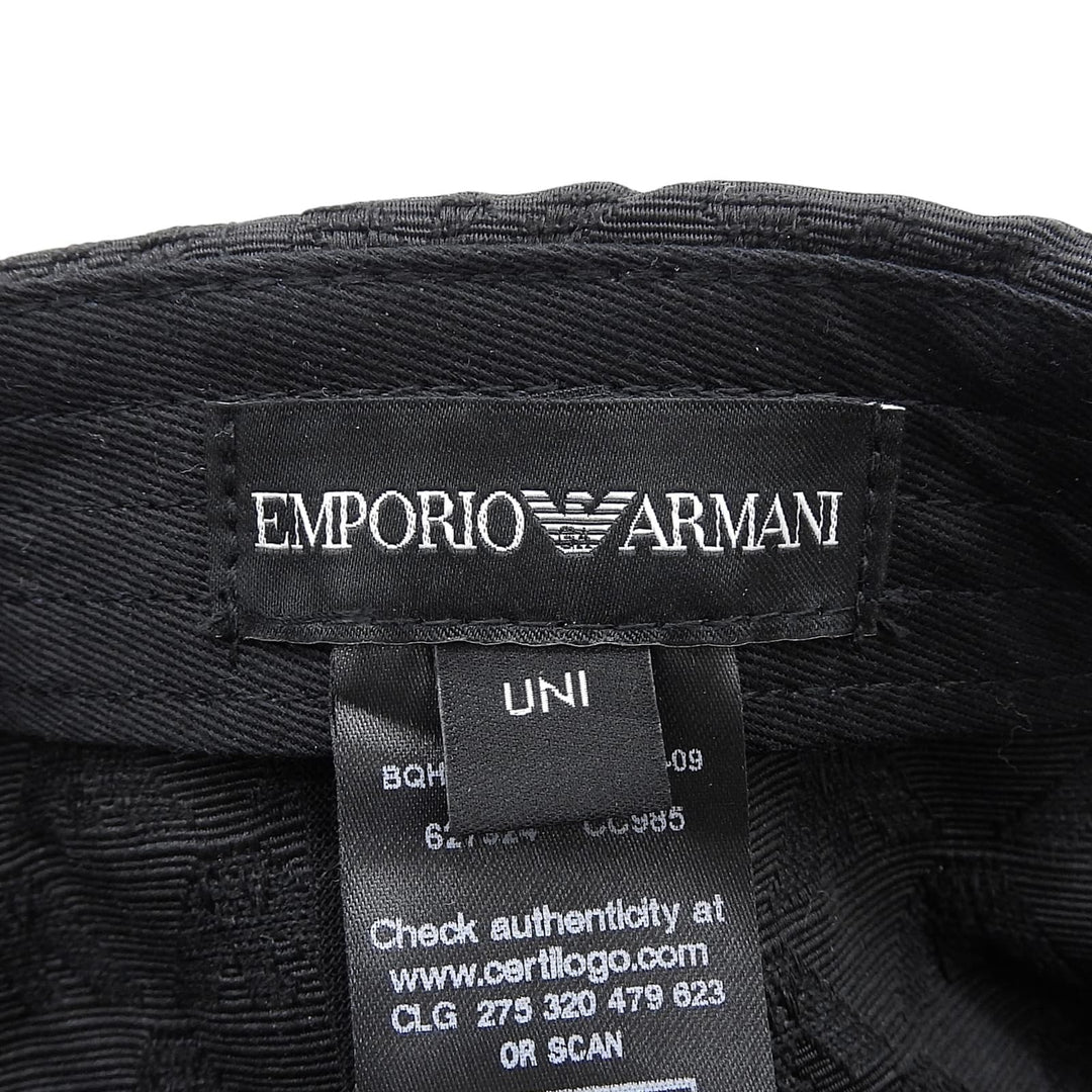 Excellent EMPORIO ARMANI cap All-over pattern with metal logo black mens