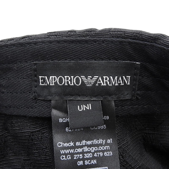 Excellent EMPORIO ARMANI cap All-over pattern with metal logo black mens