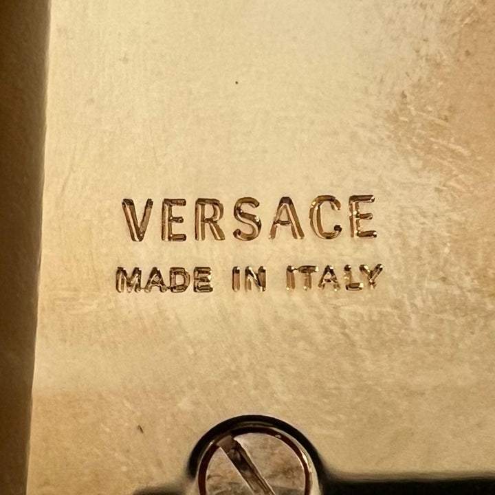 Great VERSACE belt Medusa motif buckle beige Calf leather mens