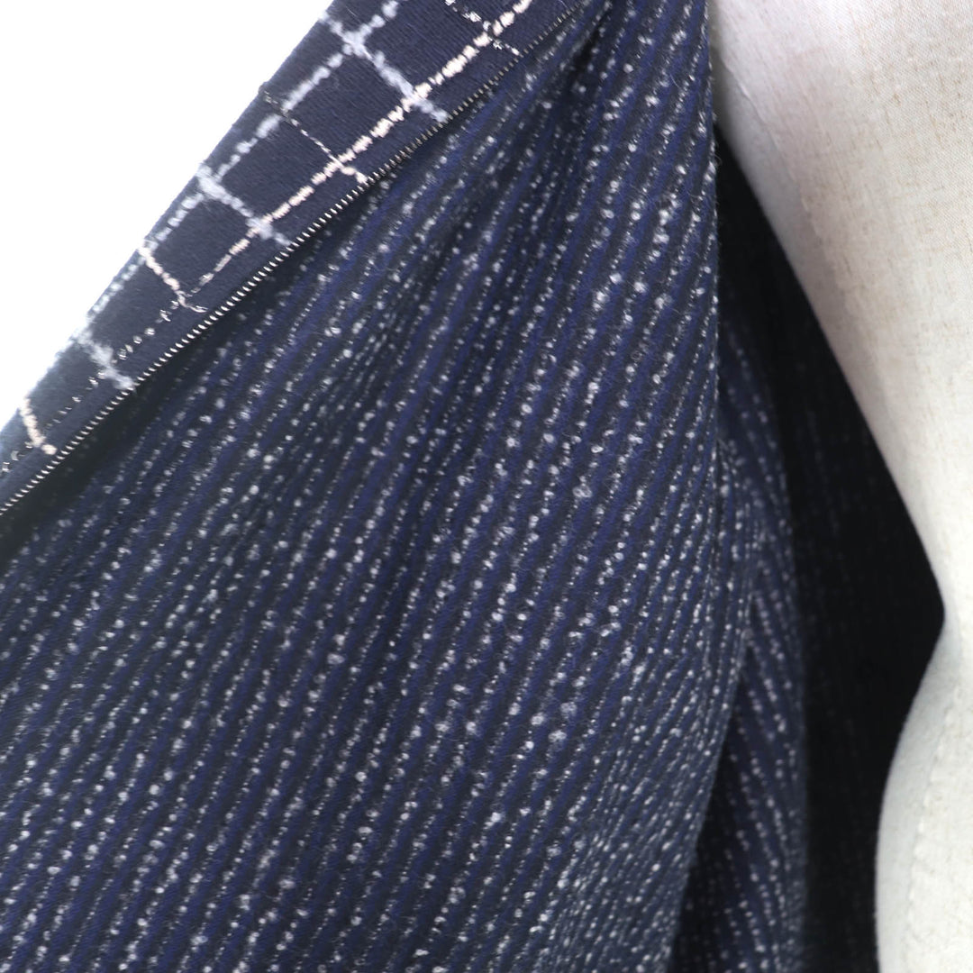 Excellent CHANEL Runway-style COCO Button Tweed Coat Navy wool Women 34 P73110