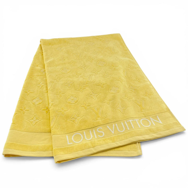 Pristine LOUIS VUITTON towel Monogram Pattern Bath Towel yellow cotton R96537