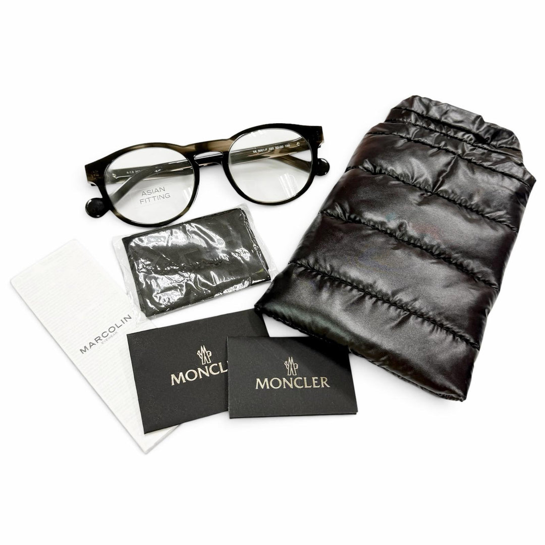 Pristine MONCLER Glasses Asian fit Boston style black mens ML5051-F