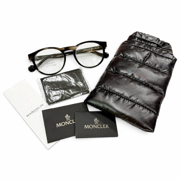 Pristine MONCLER Glasses Asian fit Boston style black mens ML5051-F