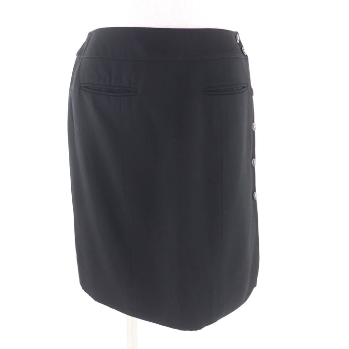 Excellent CHANEL Wrap skirt black wool Women 40 96P P06492
