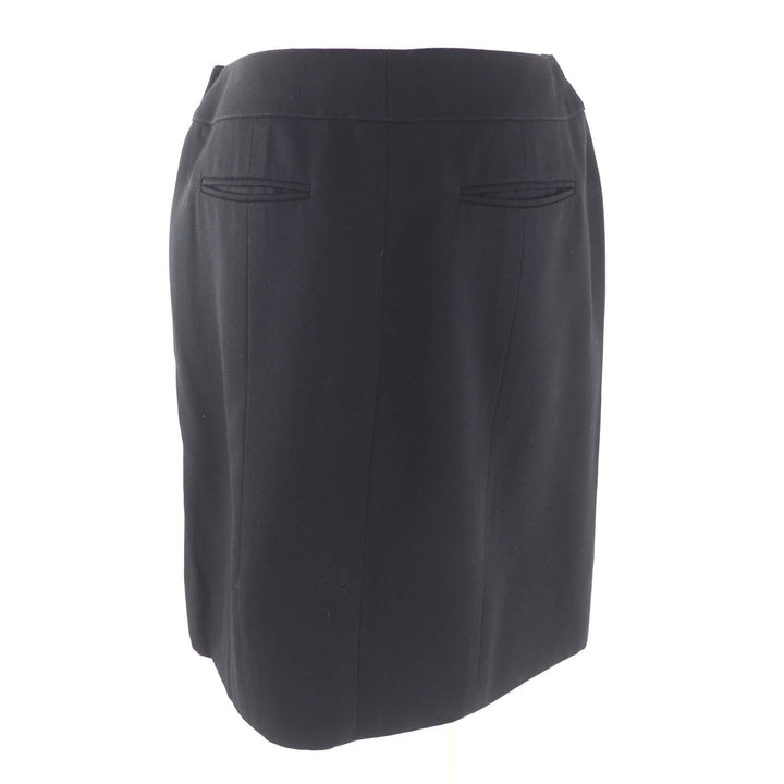 Excellent CHANEL Wrap skirt black wool Women 40 96P P06492