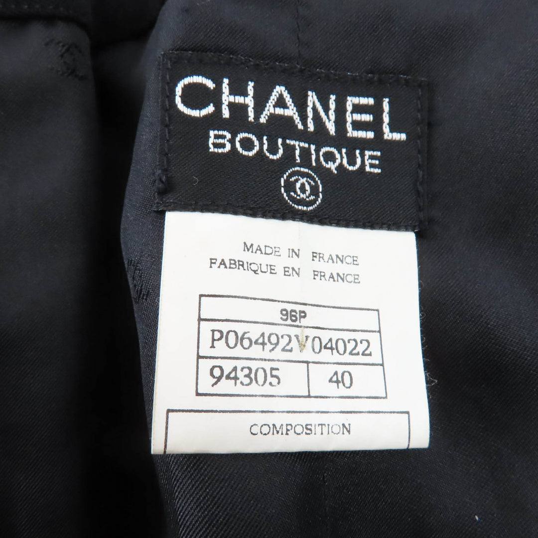 Excellent CHANEL Wrap skirt black wool Women 40 96P P06492