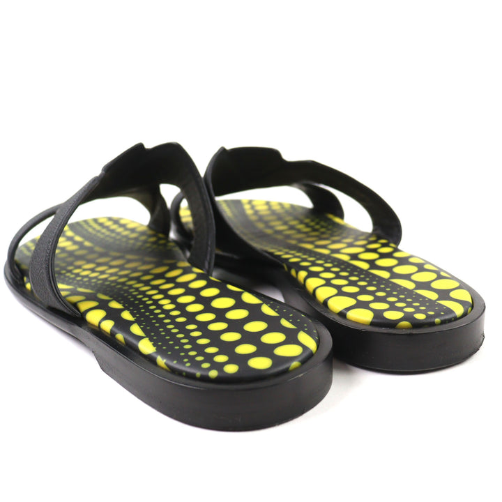 Great LOUIS VUITTON Yayoi Kusama Sandals LV oasis line black leather mens 8