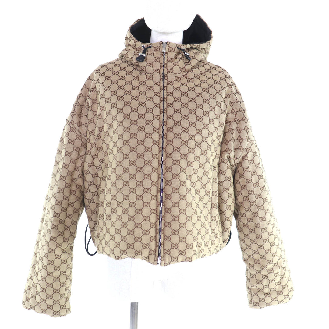 Pristine GUCCI Jacket Reversible GG canvas padding black polyester 44 789823