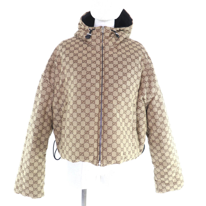 Pristine GUCCI Jacket Reversible GG canvas padding black polyester 44 789823