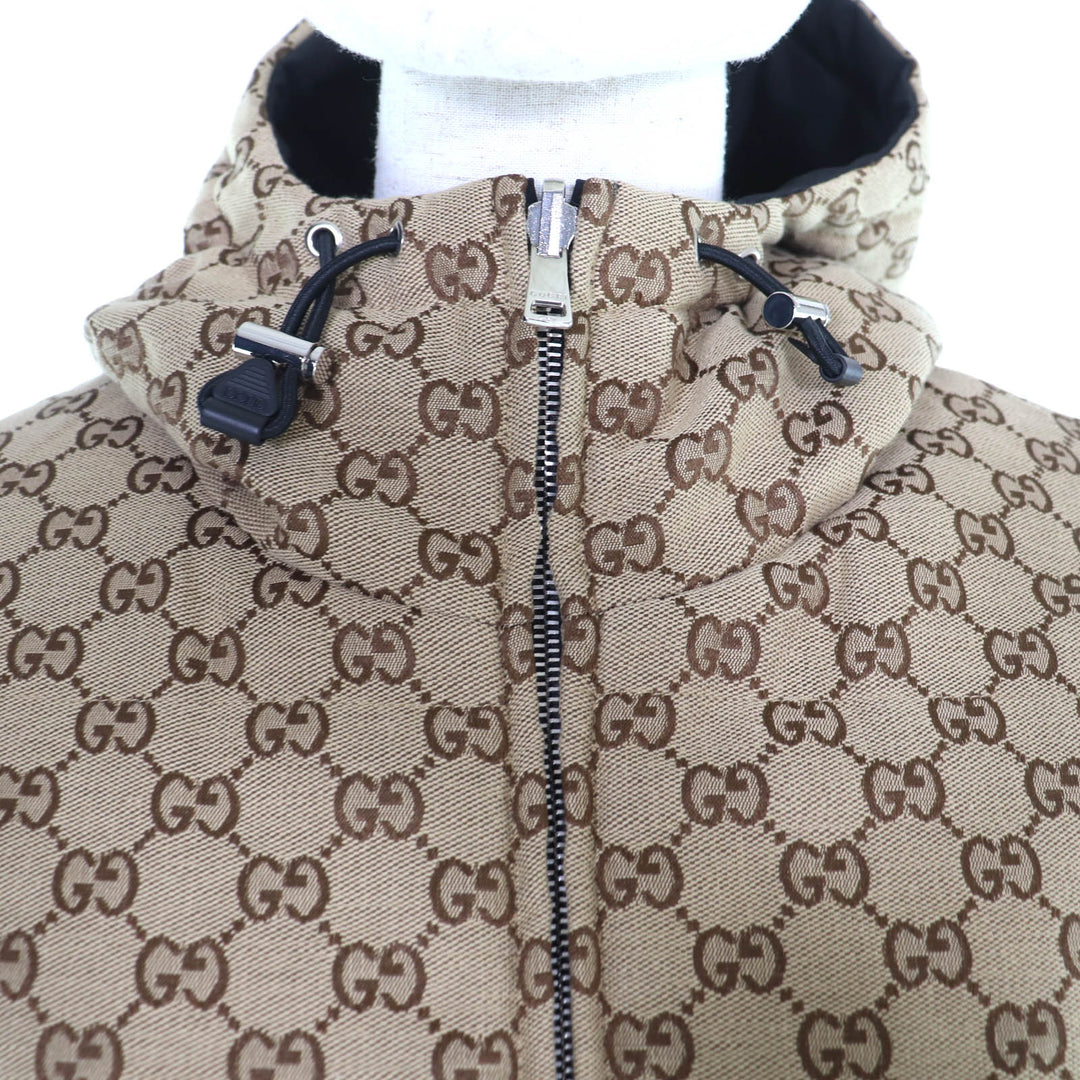 Pristine GUCCI Jacket Reversible GG canvas padding black polyester 44 789823