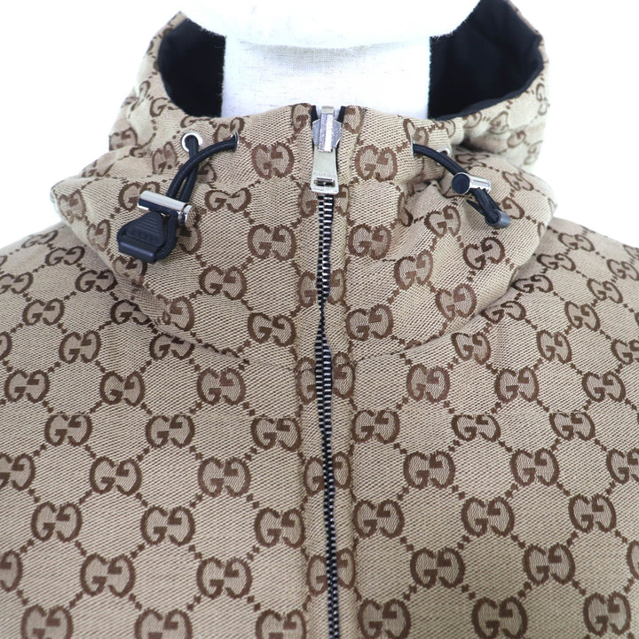 Pristine GUCCI Jacket Reversible GG canvas padding black polyester 44 789823