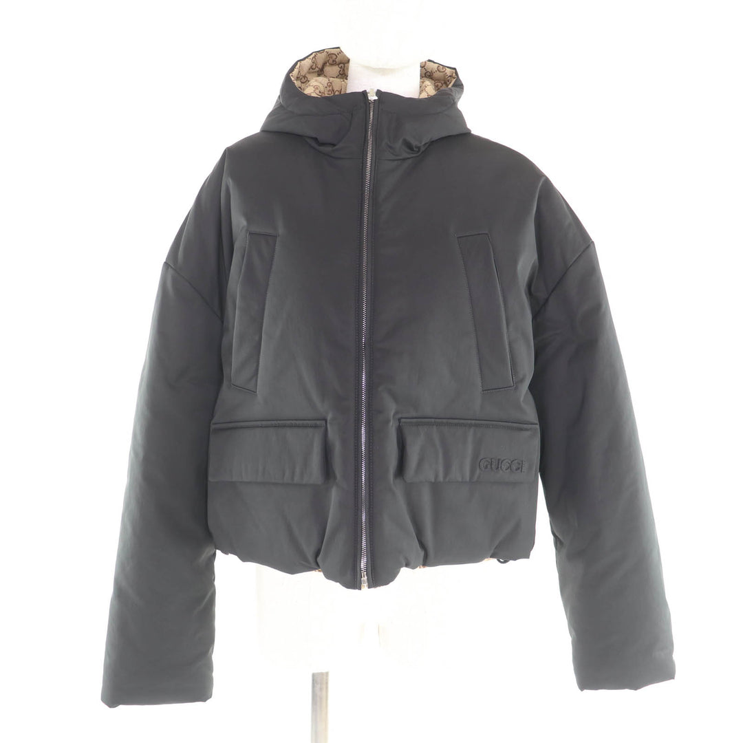 Pristine GUCCI Jacket Reversible GG canvas padding black polyester 44 789823