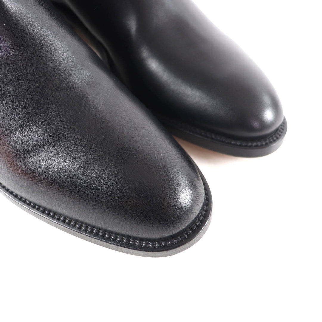 Excellent HERMES Knee-high boots Jumping kelly buckle black leather 35.5 042138