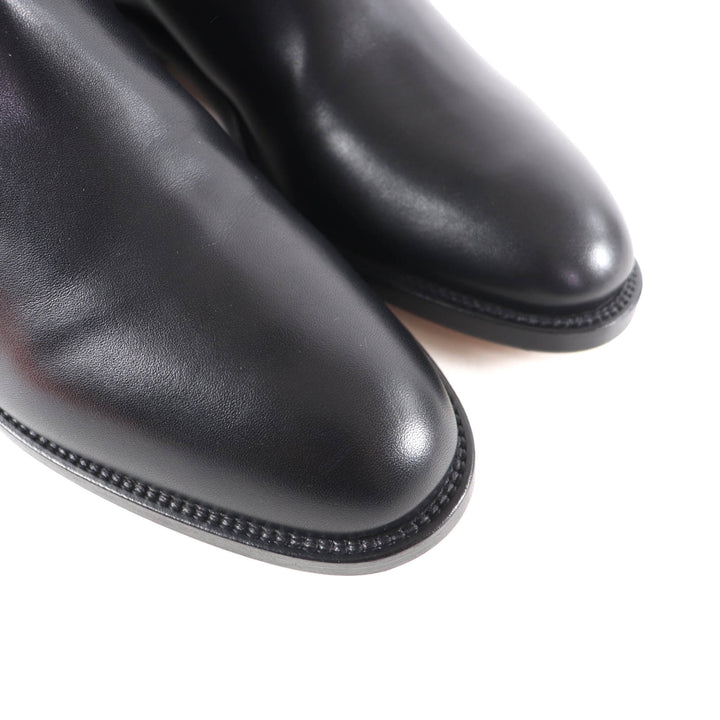Excellent HERMES Knee-high boots Jumping kelly buckle black leather 35.5 042138
