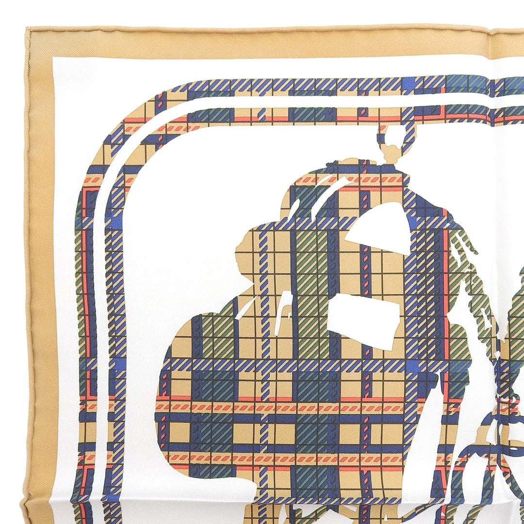 Excellent HERMES scarf Carre 45 BRIDES de GALA Tartan Multi silk Women