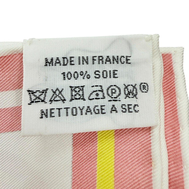 Excellent HERMES scarf Carré 45 VOITURES EN NQUILIBRE pink silk Women