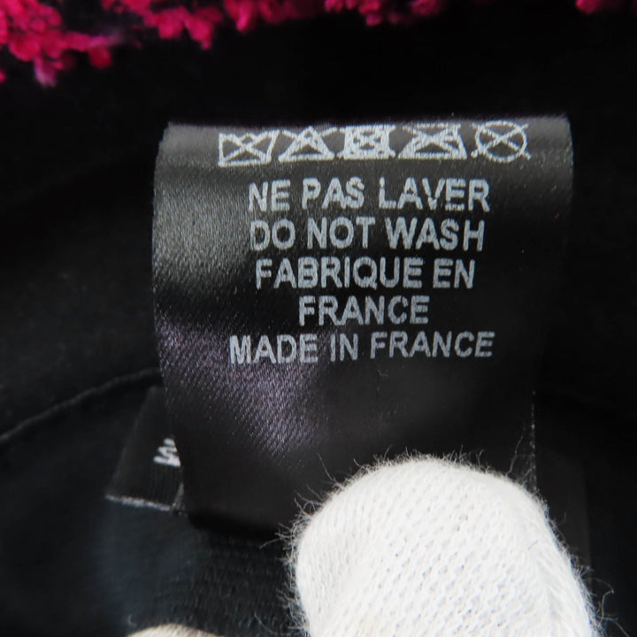Excellent CHANEL hat Leather accents and tweed pink Women M 16K