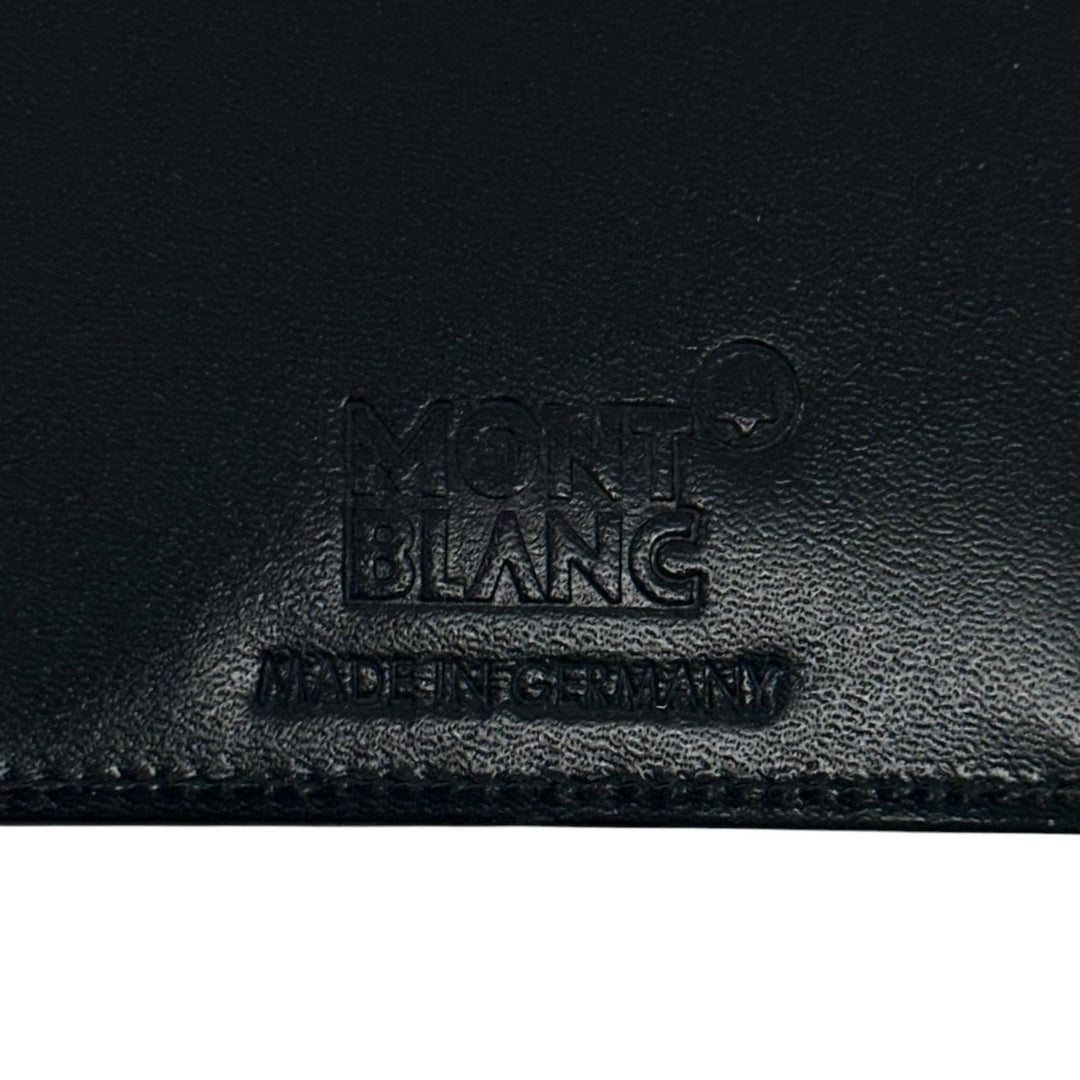 Excellent MONTBLANC Card Case White Star (foldable) black leather mens