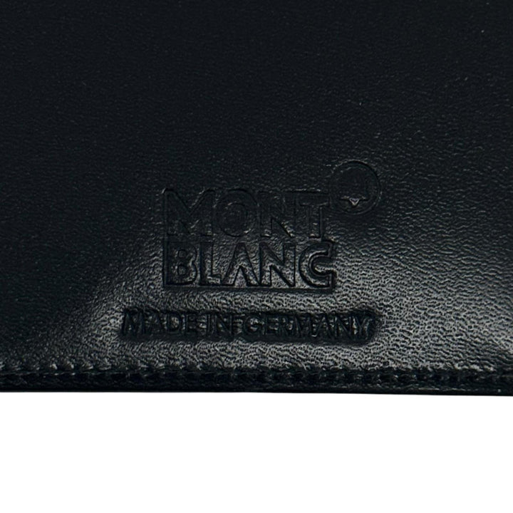 Excellent MONTBLANC Card Case White Star (foldable) black leather mens