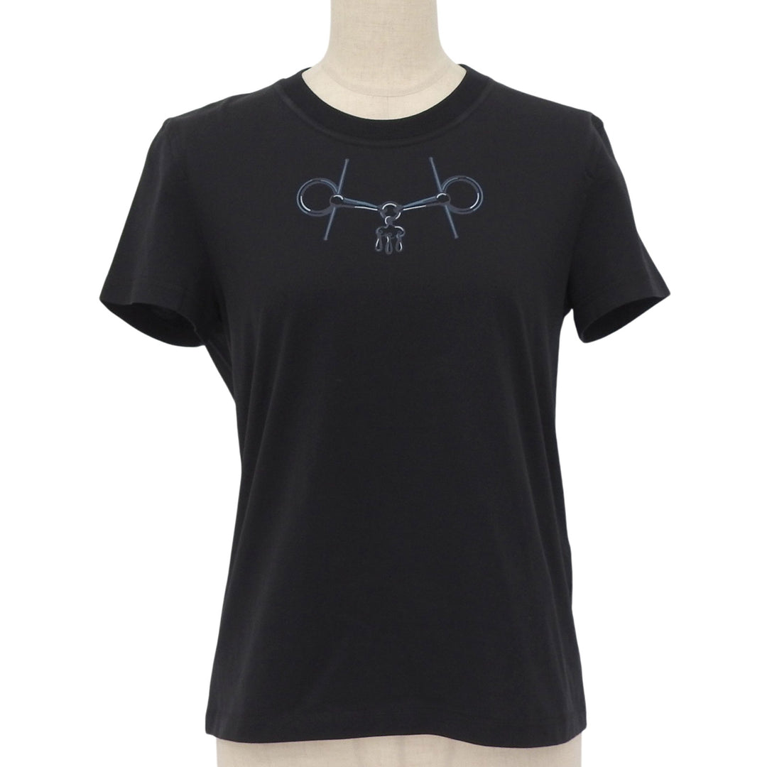 Pristine HERMES Short sleeve T-shirt Cartouche Mall cotton Women 36 4H4643DA