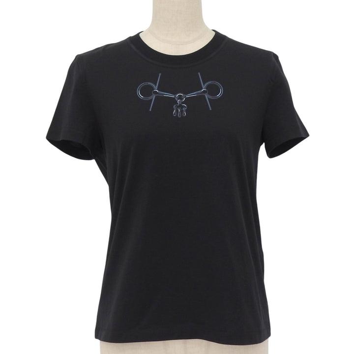 Pristine HERMES Short sleeve T-shirt Cartouche Mall cotton Women 36 4H4643DA