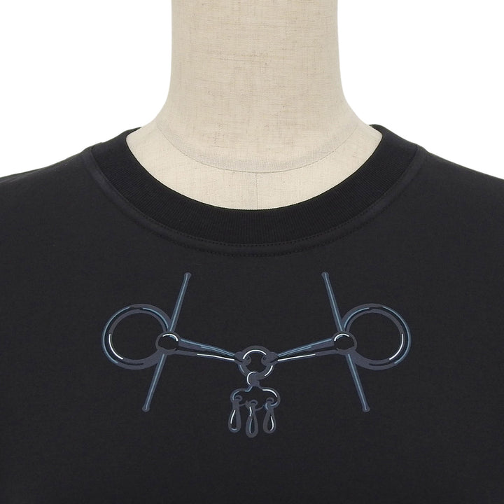 Pristine HERMES Short sleeve T-shirt Cartouche Mall cotton Women 36 4H4643DA