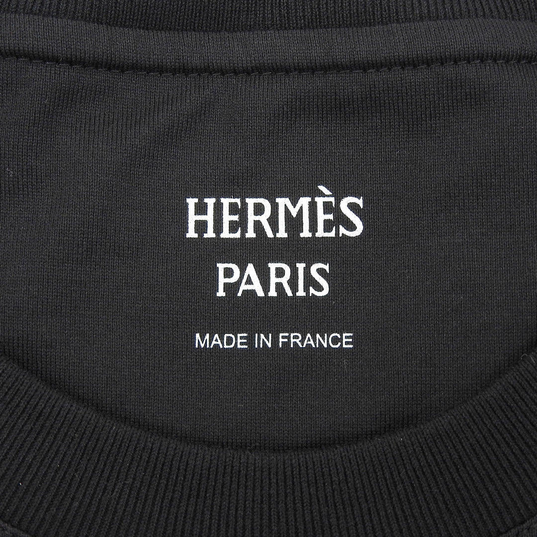 Pristine HERMES Short sleeve T-shirt Cartouche Mall cotton Women 36 4H4643DA