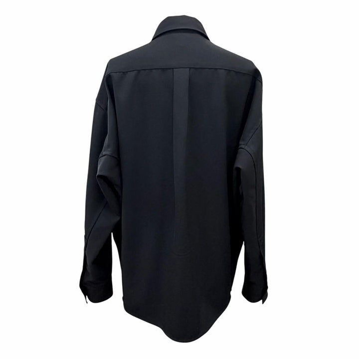 Great BOTTEGAVENETA Long sleeve shirt Wool twill shirt black wool mens 44 798323
